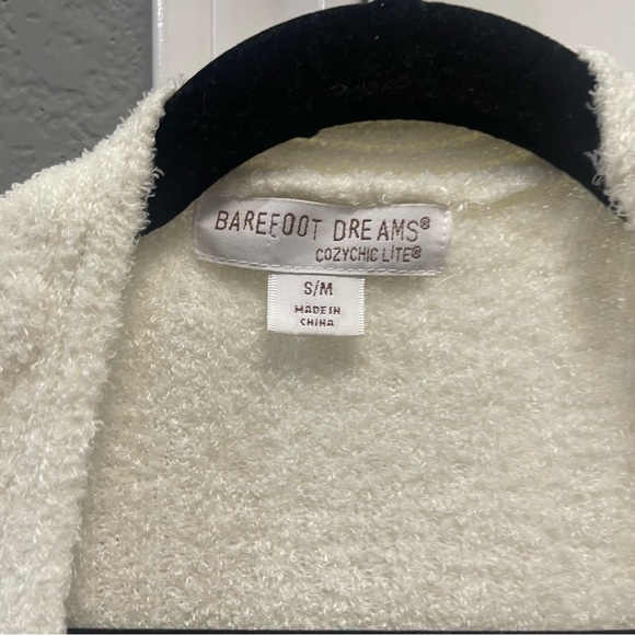 Barefoot Dreams Cozy Chic Lite Cream Ribbed Cardigan S/M - Picture 4 of 5